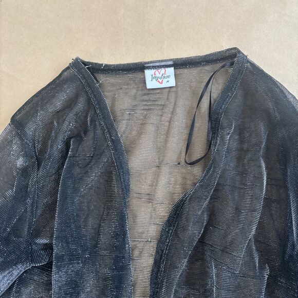 Impulsive Black Metallic Cover Up Size Medium Festival Rave Wear - Picture 3 of 7